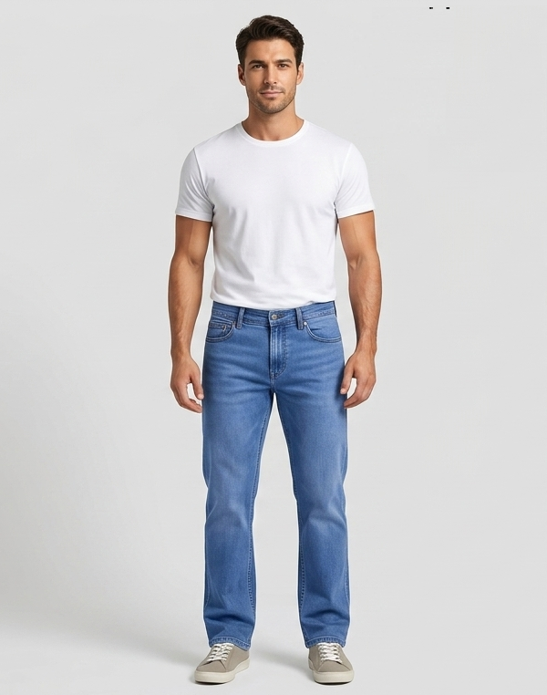 Men’s Premium Straight Fit Denim Jeans – Multi Shade Blue Wash Collection