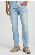 Men's Mildly Distressed Slim-Fit Narrow Jeans in Washed light blue