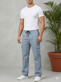 Men's Straight-Fit Cargo Track Pants – Slate Blue Utility Joggers