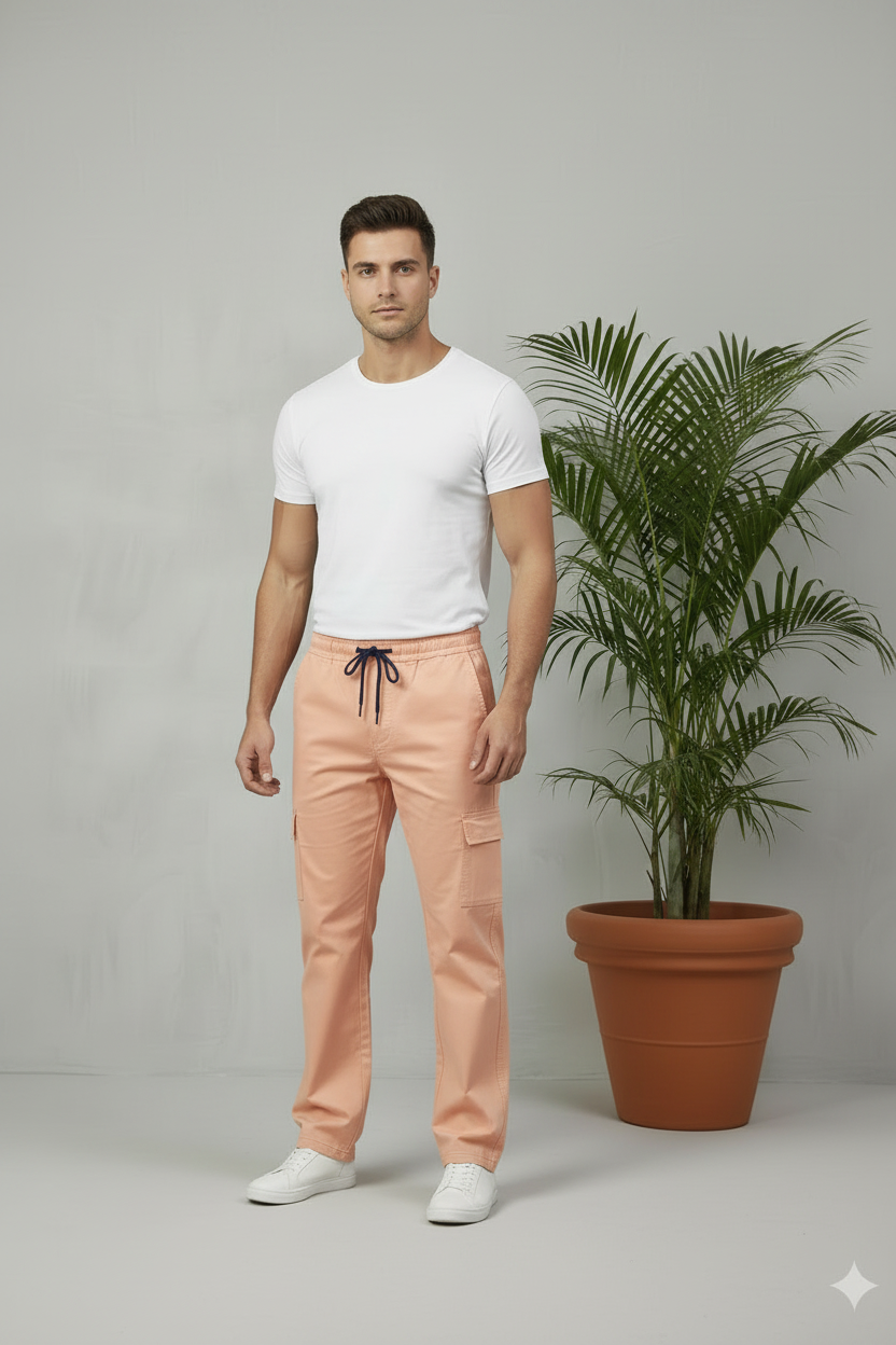 Men's Straight-Fit Cargo Track Pants – Slate Blue Utility Joggers