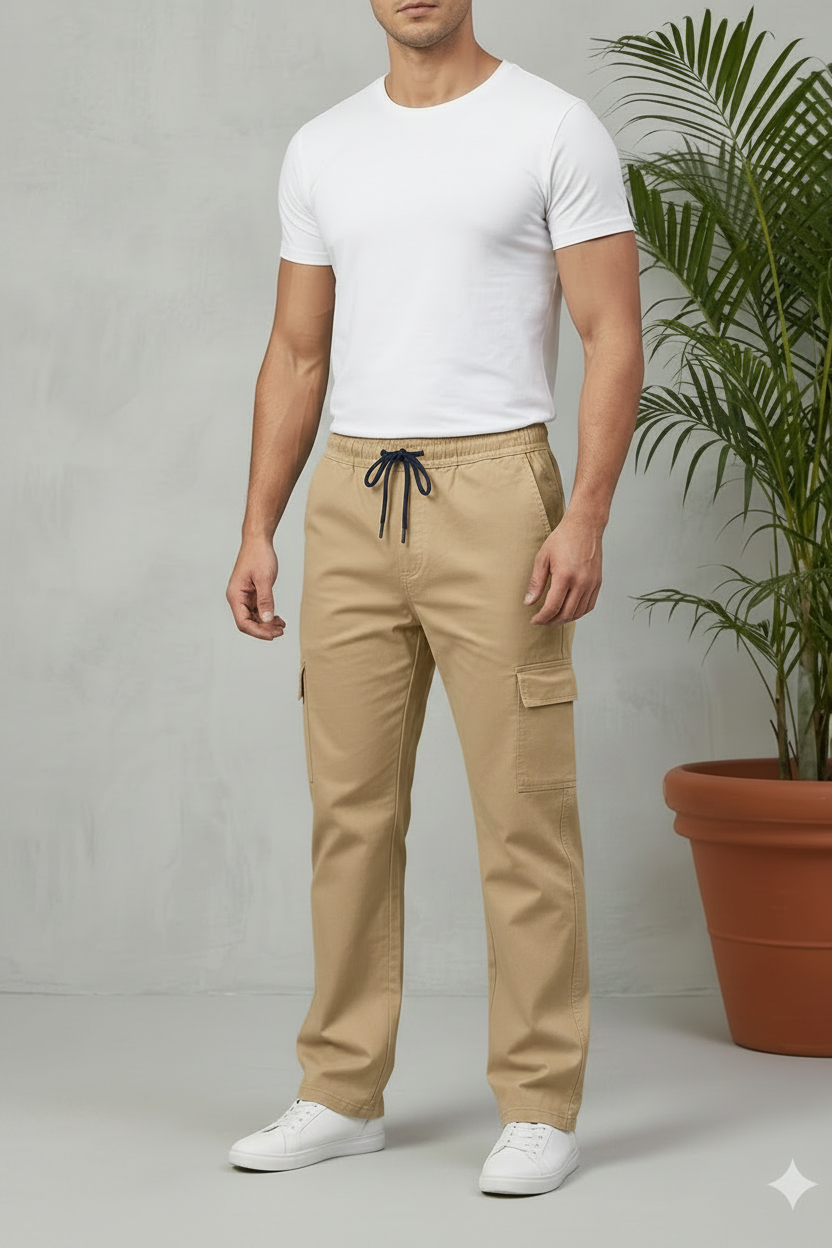 Men's Straight-Fit Cargo Track Pants – Slate Blue Utility Joggers