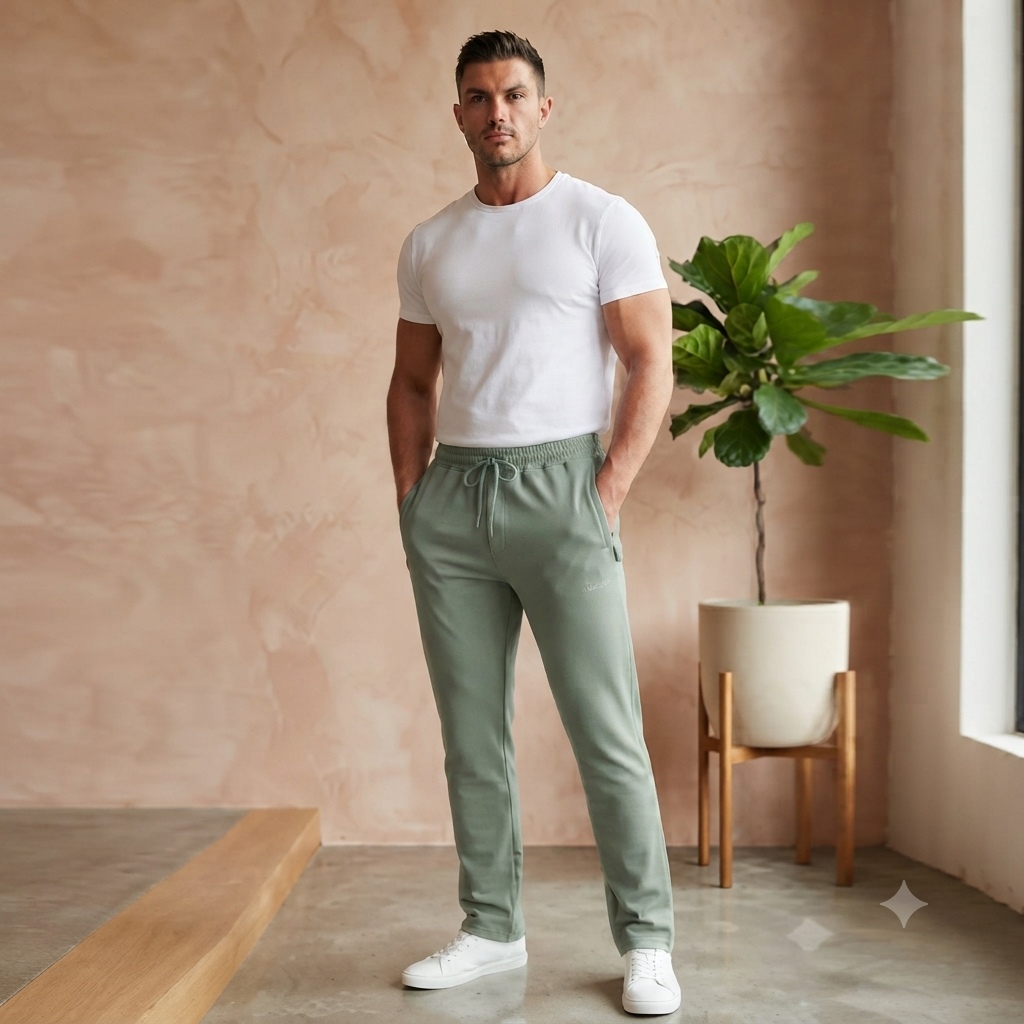 Men's Slate Grey Straight-Fit Comfort Track Pants