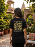 Women's Black Cotton Graphic T-Shirt – "Every Moment" Chest Typography Print Casual Crewneck Tee