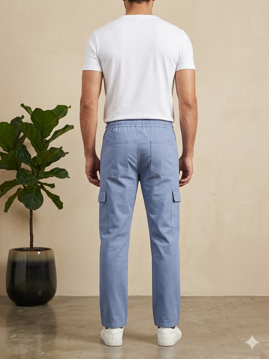 Men's Straight-Fit Cargo Track Pants – Slate Blue Utility Joggers