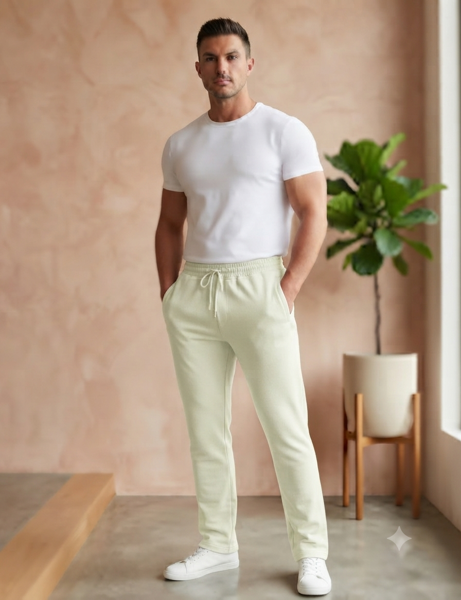 Men's Slate Grey Straight-Fit Comfort Track Pants