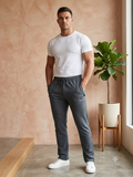 Men's Slate Grey Straight-Fit Comfort Track Pants
