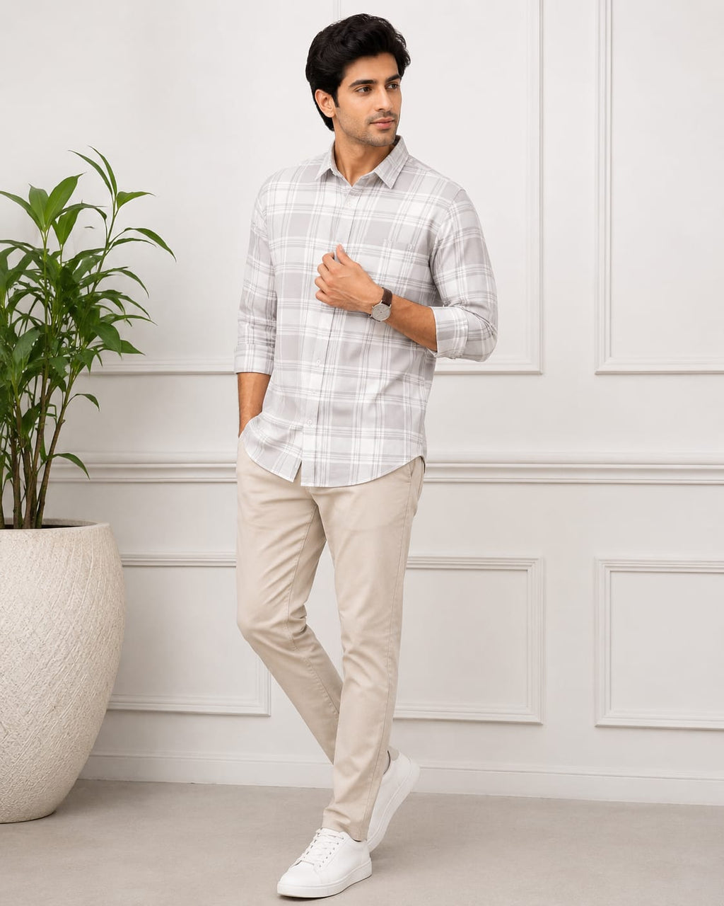 Men's Checks Cotton Shirt