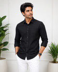 Men's Black Cotton Shirt
