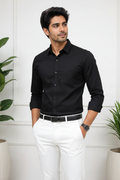 Men's Black Cotton Shirt