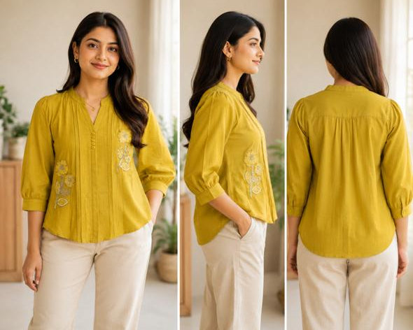 Trending and Elegant Mustard Yellow Tunic Top foe girls
