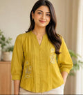 Trending and Elegant Mustard Yellow Tunic Top foe girls