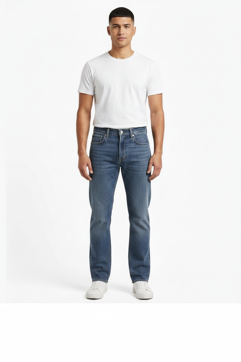 Men’s Premium Straight Fit Denim Jeans – Multi Shade Blue Wash Collection