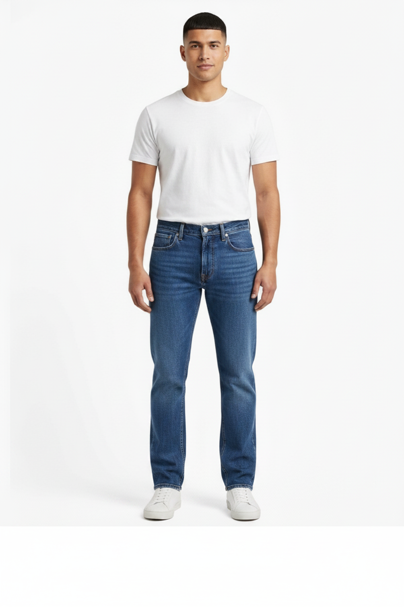 Men’s Premium Straight Fit Denim Jeans – Multi Shade Blue Wash Collection