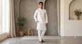 Men’s Pure Cotton White Kurta Pajama Set | Elegant Ethnic Wear