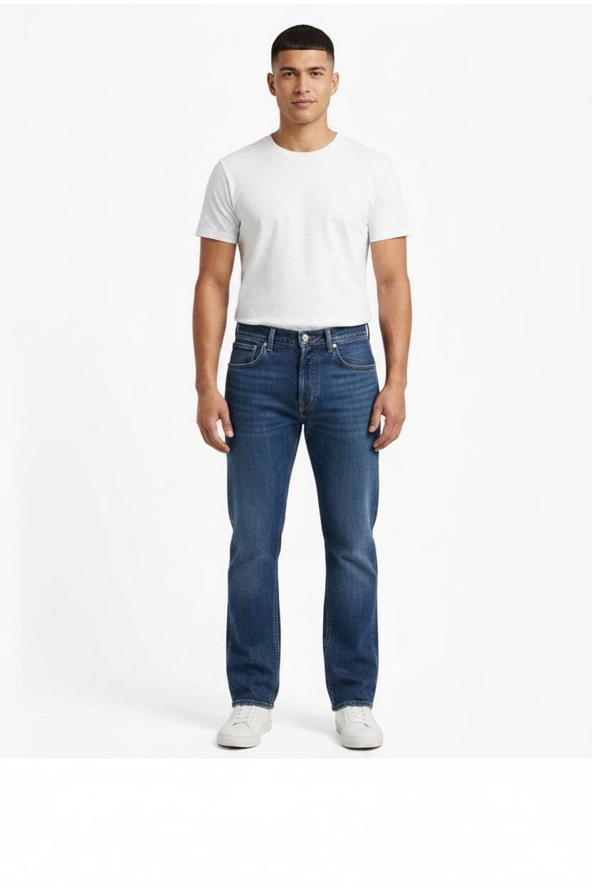 Men’s Premium Straight Fit Denim Jeans – Multi Shade Blue Wash Collection